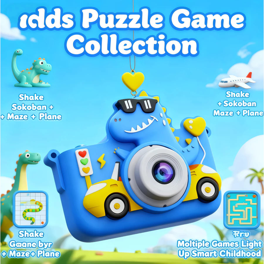 Children's Camera 1080P|Children's Digital Camera/HD Video/5 Educational Games/Dinosaur Camera
