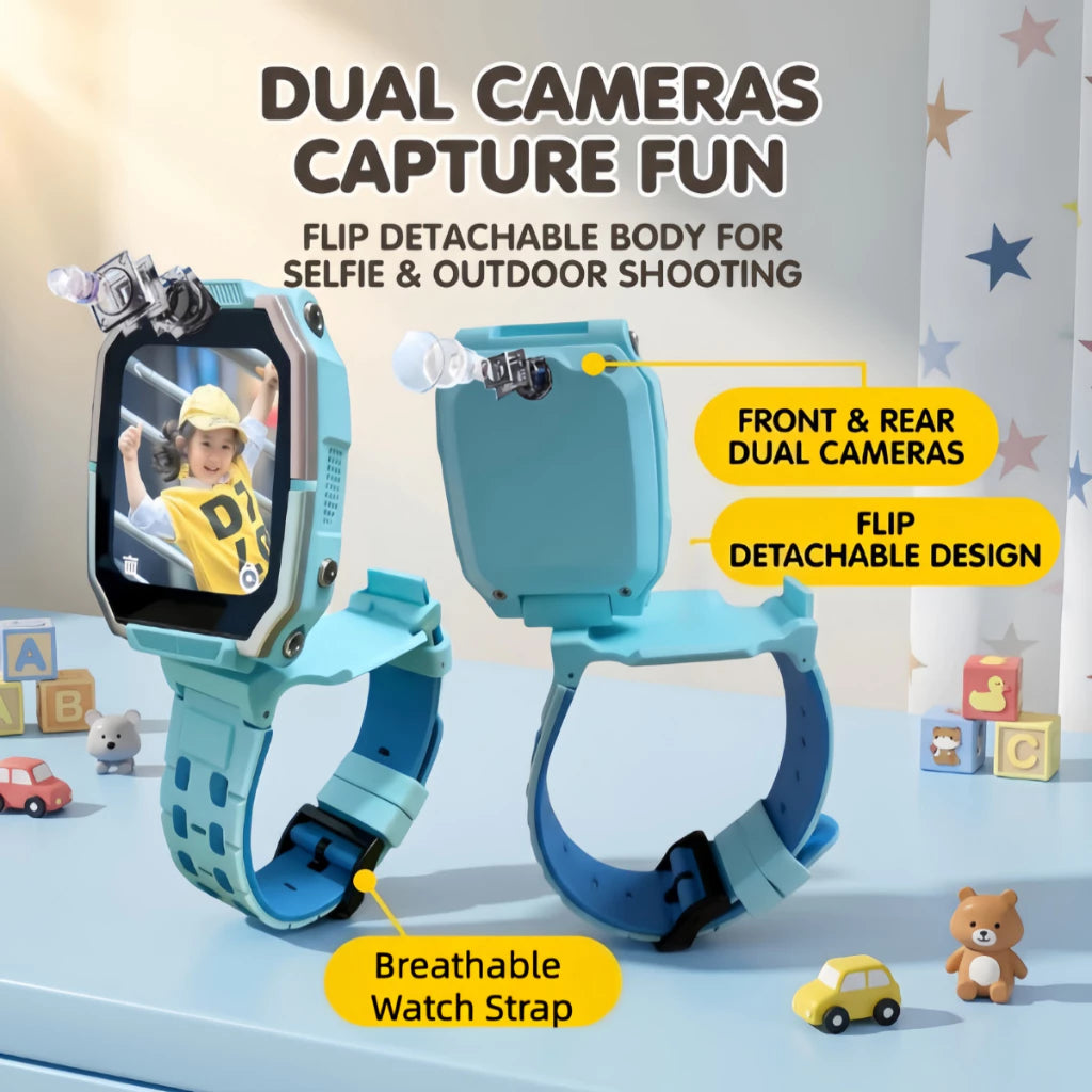 smart watch kids gps tracker smart watch sim card with 4g video call rotating cameras sos Children