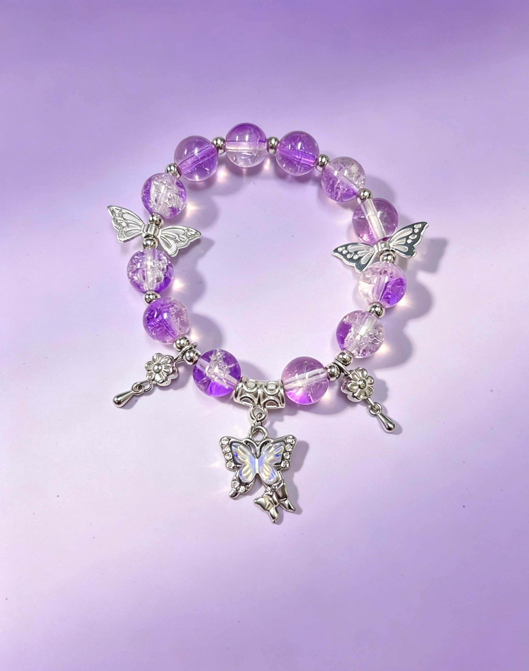 LANFLORA Handmade Crystal Stone Bracelet Spiritual Crystal Bracelet for Balance & Luck Gelang Tuah Wanita