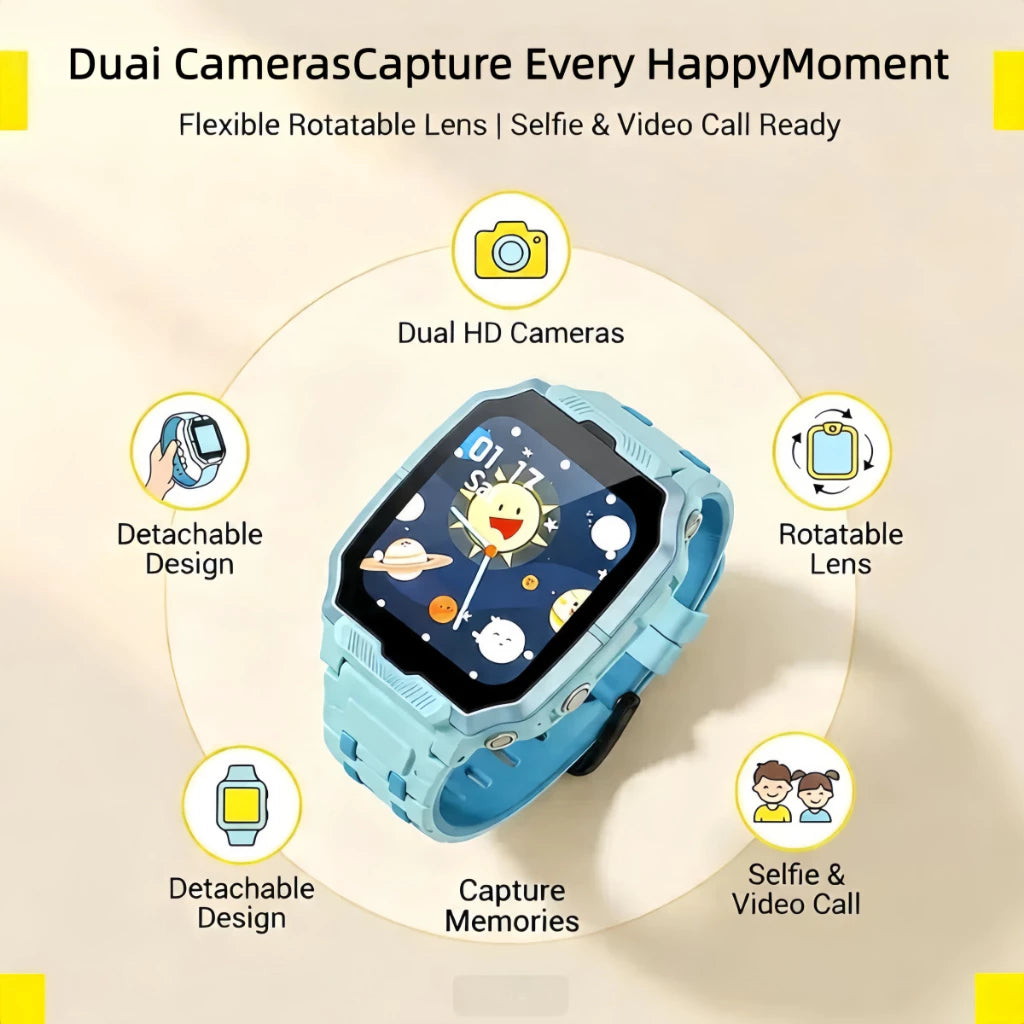 smart watch kids gps tracker smart watch sim card with 4g video call rotating cameras sos Children