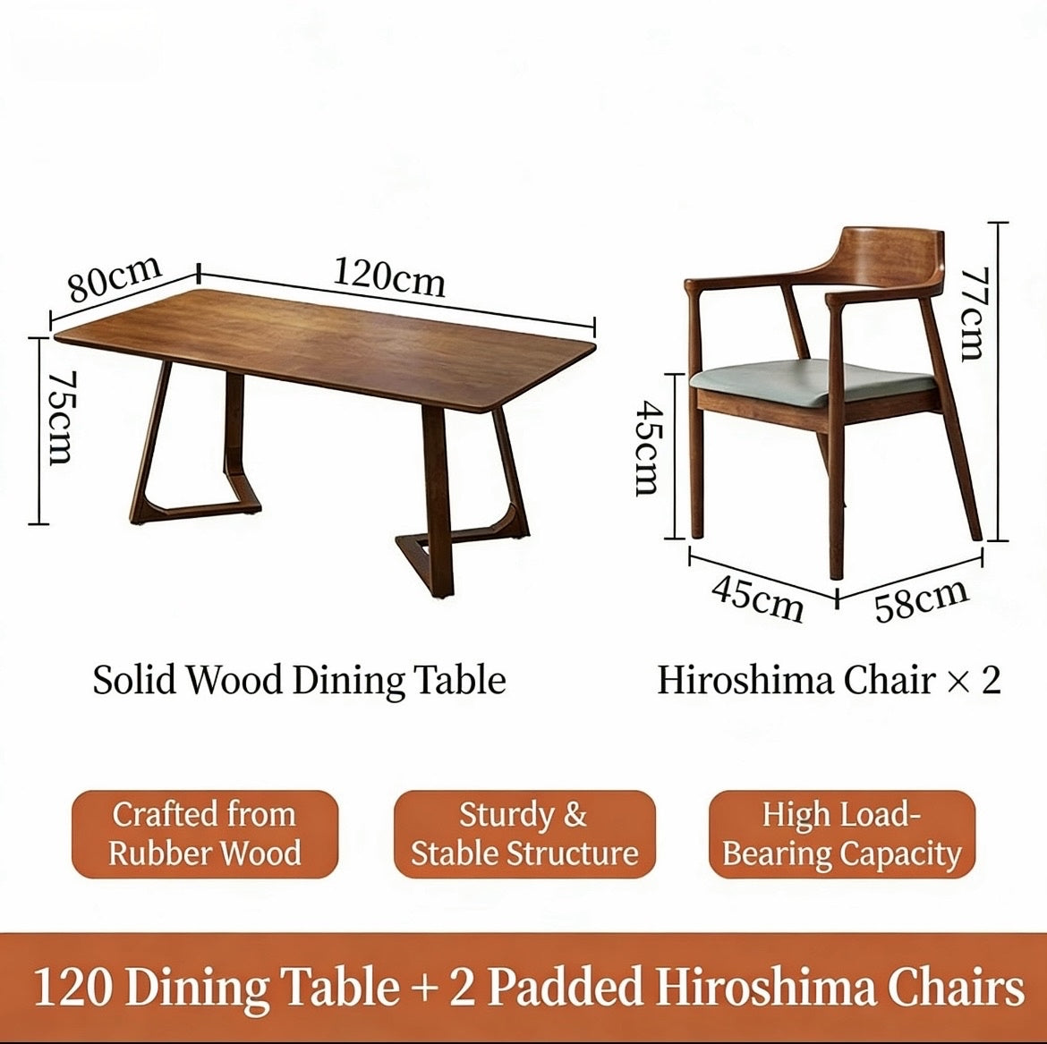 Nordic Solid Wood Table – Dining, Coffee, or Office Use