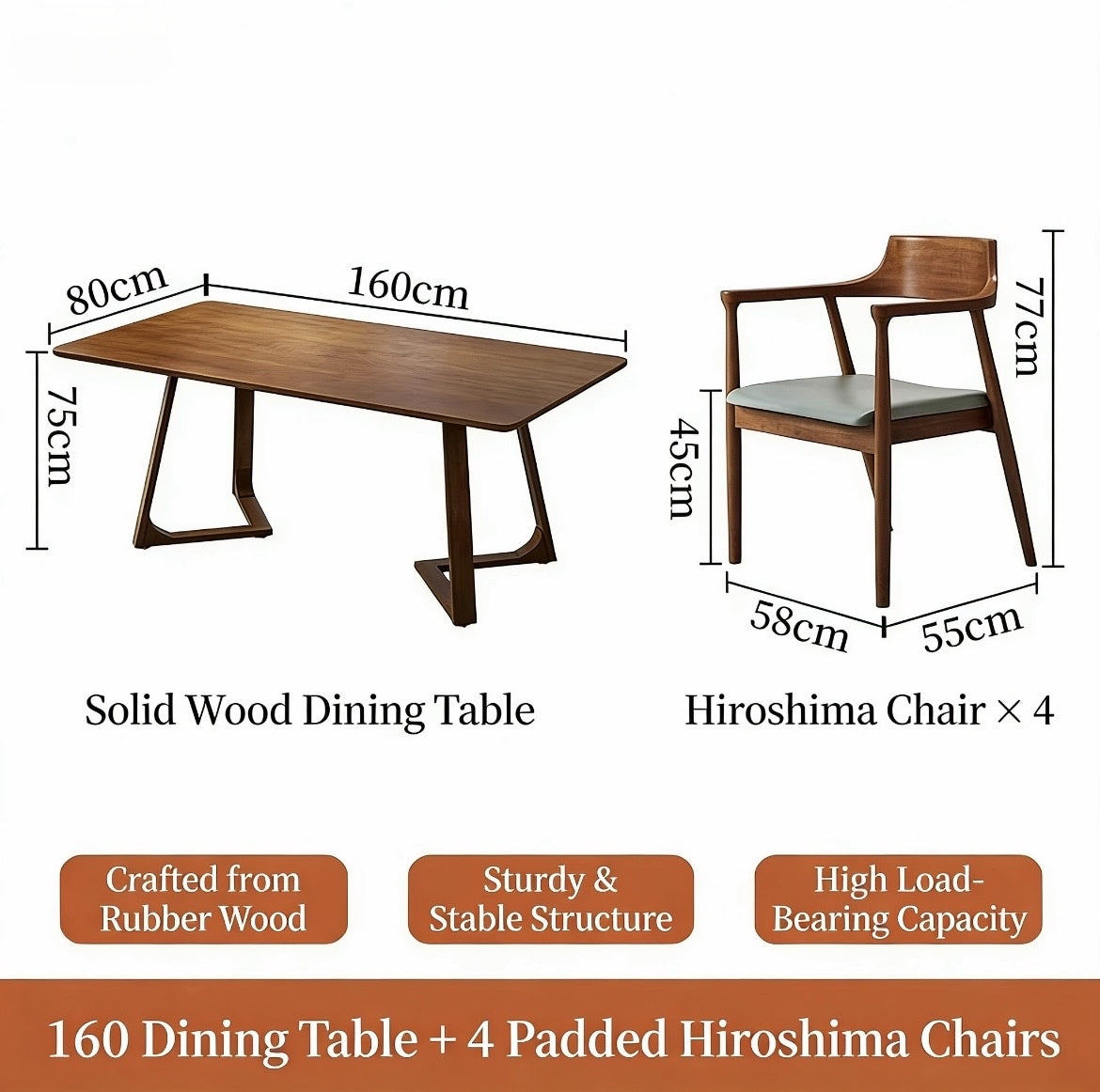 Nordic Solid Wood Table – Dining, Coffee, or Office Use
