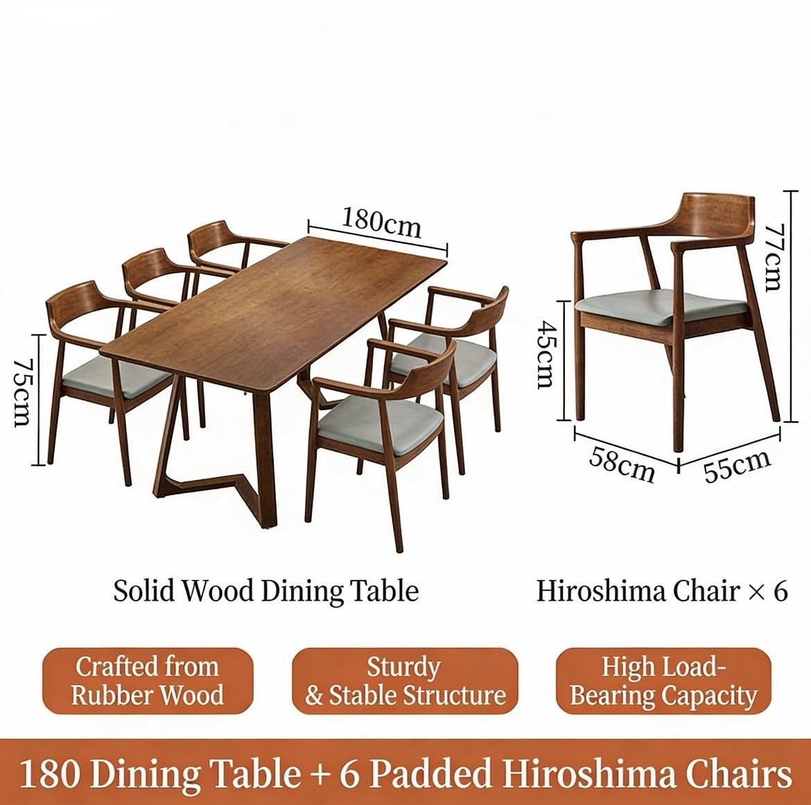 Nordic Solid Wood Table – Dining, Coffee, or Office Use