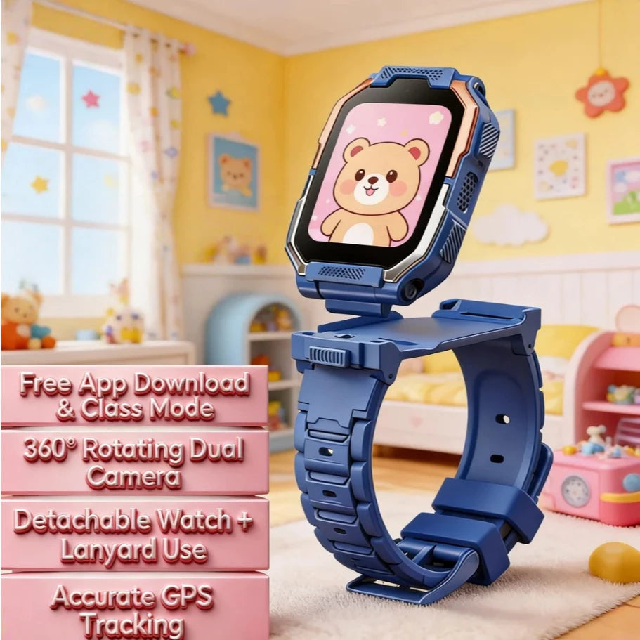 smart watch kids gps tracker smart watch sim card with 4g video call rotating cameras sos Children