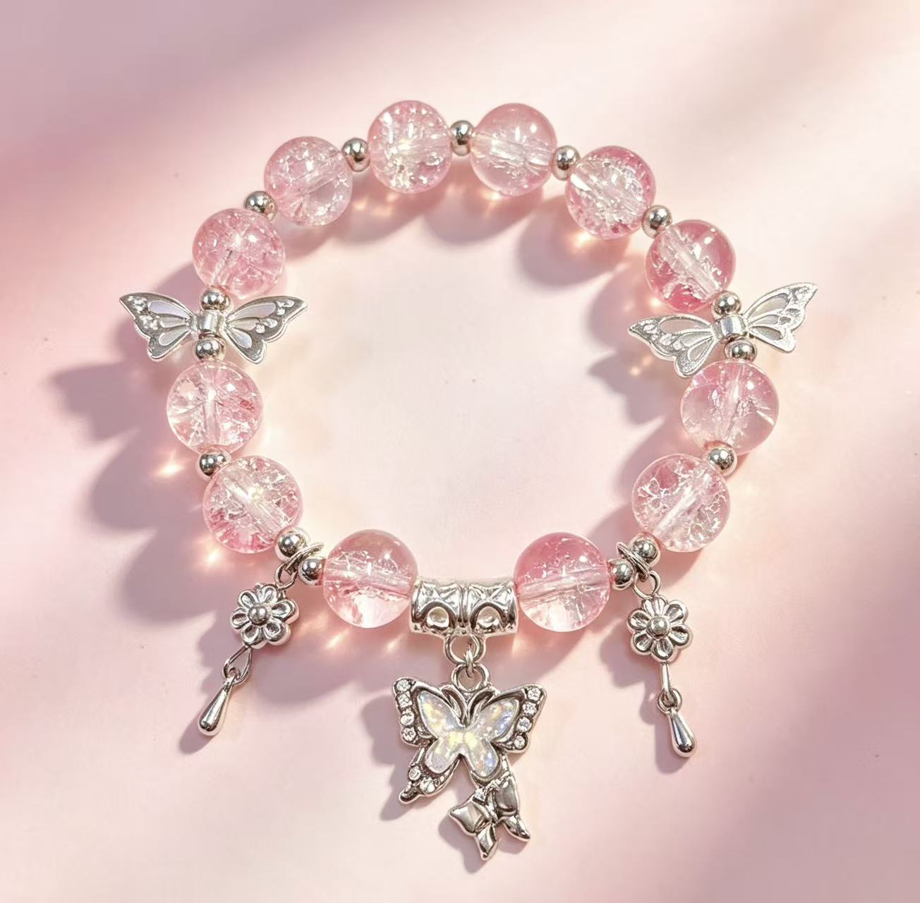 LANFLORA Handmade Crystal Stone Bracelet Spiritual Crystal Bracelet for Balance & Luck Gelang Tuah Wanita