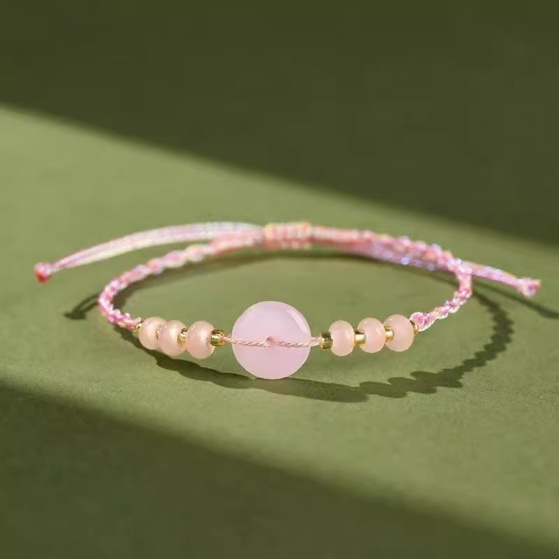 Lucky Jade Beaded Bracelet | Good Fortune Hand Rope Bracelet