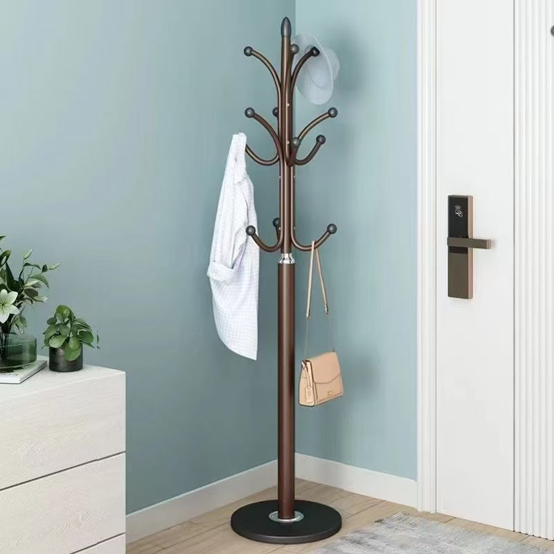 Metal Floor Standing Coat Rack with Hooks for Hat Scarf Clothing Hanger Display Entrance Hall Furniture Space Saving Home Decor