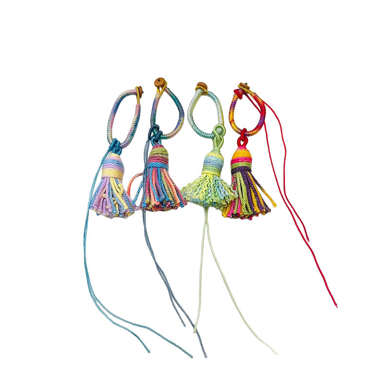 Chinese Knot Keychain | Handmade Colorful Cotton Rope DIY Pendant