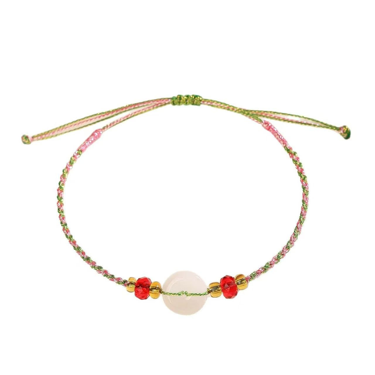 Lucky Jade Beaded Bracelet | Good Fortune Hand Rope Bracelet