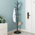 Metal Floor Standing Coat Rack with Hooks for Hat Scarf Clothing Hanger Display Entrance Hall Furniture Space Saving Home Decor