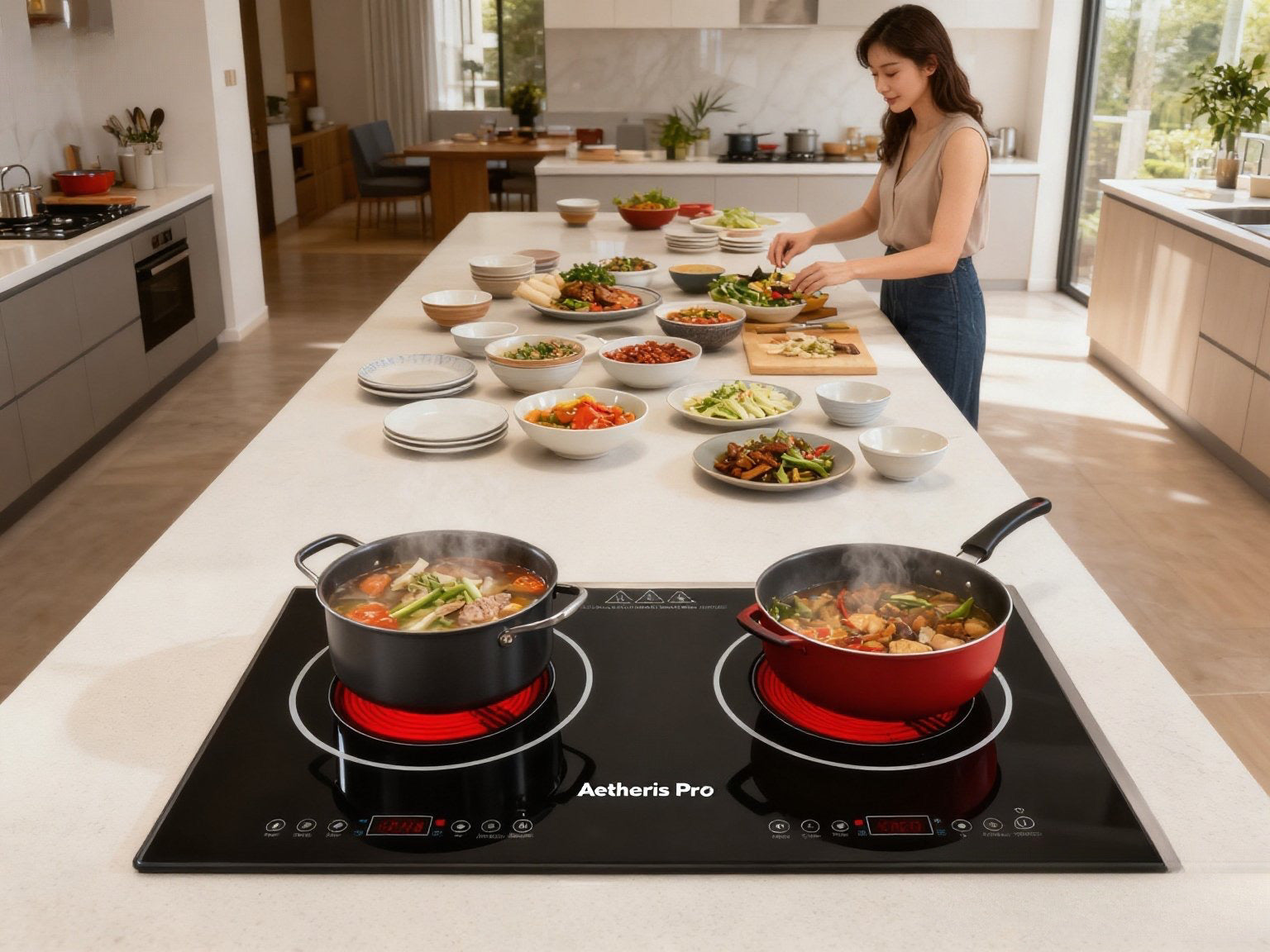 Aetheris Pro Dapur Induksi Mudah Alih, Pelbagai Fungsi Pemanasan Pantas Induction Cooker – Portable, Multi- function