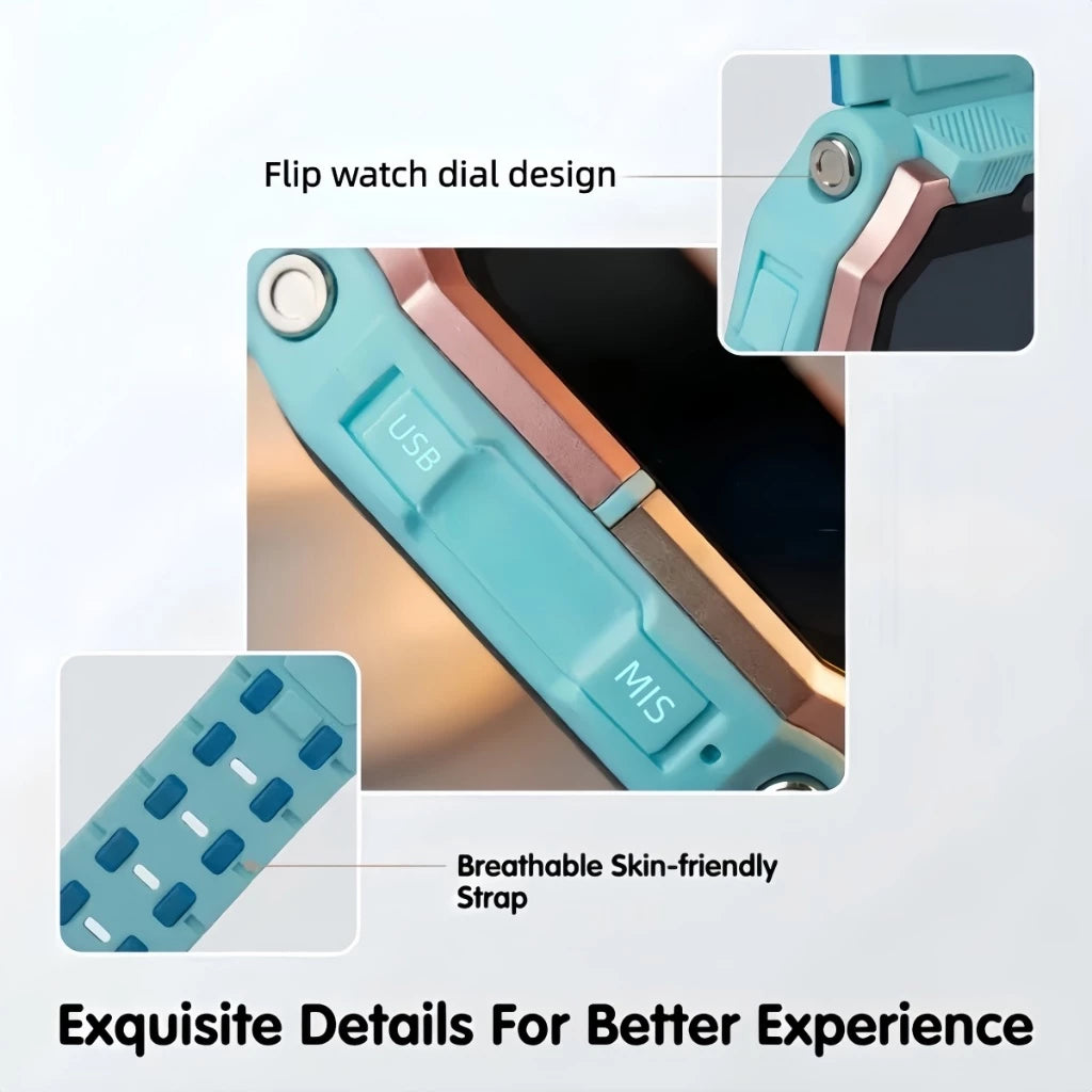 smart watch kids gps tracker smart watch sim card with 4g video call rotating cameras sos Children