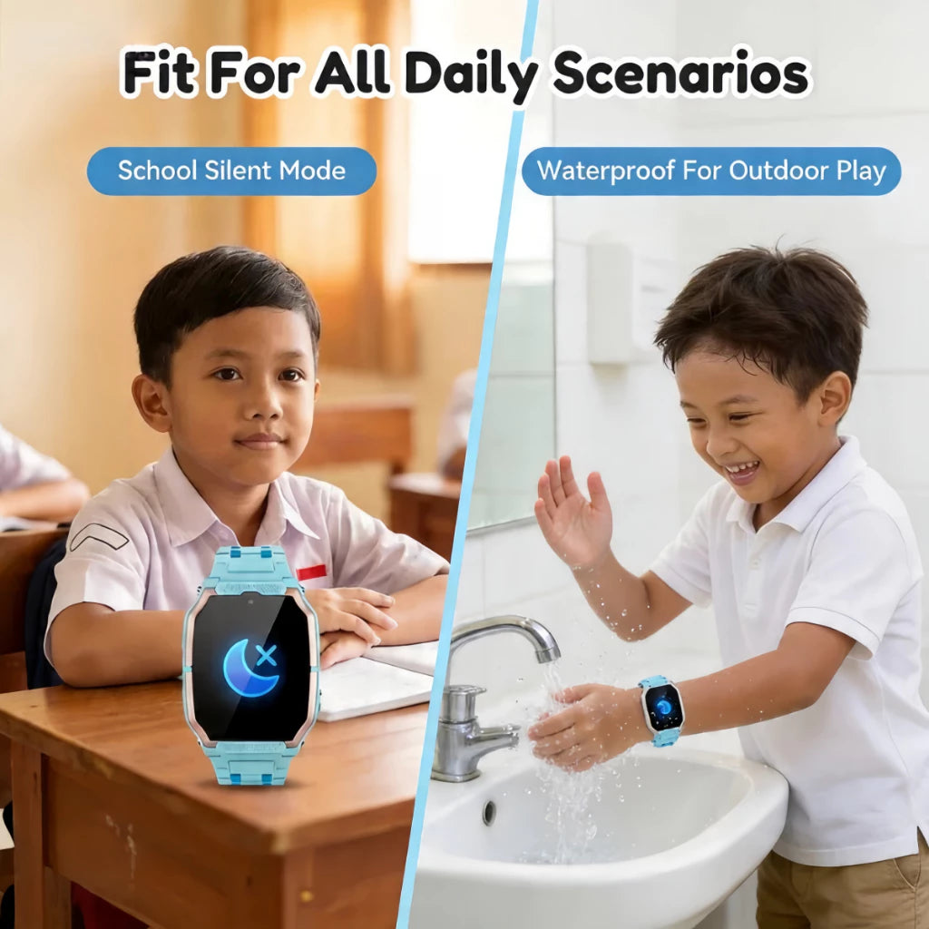 smart watch kids gps tracker smart watch sim card with 4g video call rotating cameras sos Children