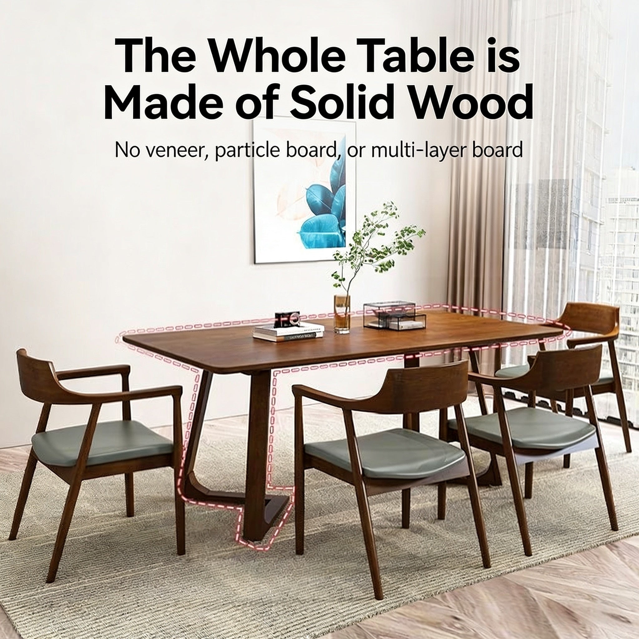 Nordic Solid Wood Table – Dining, Coffee, or Office Use