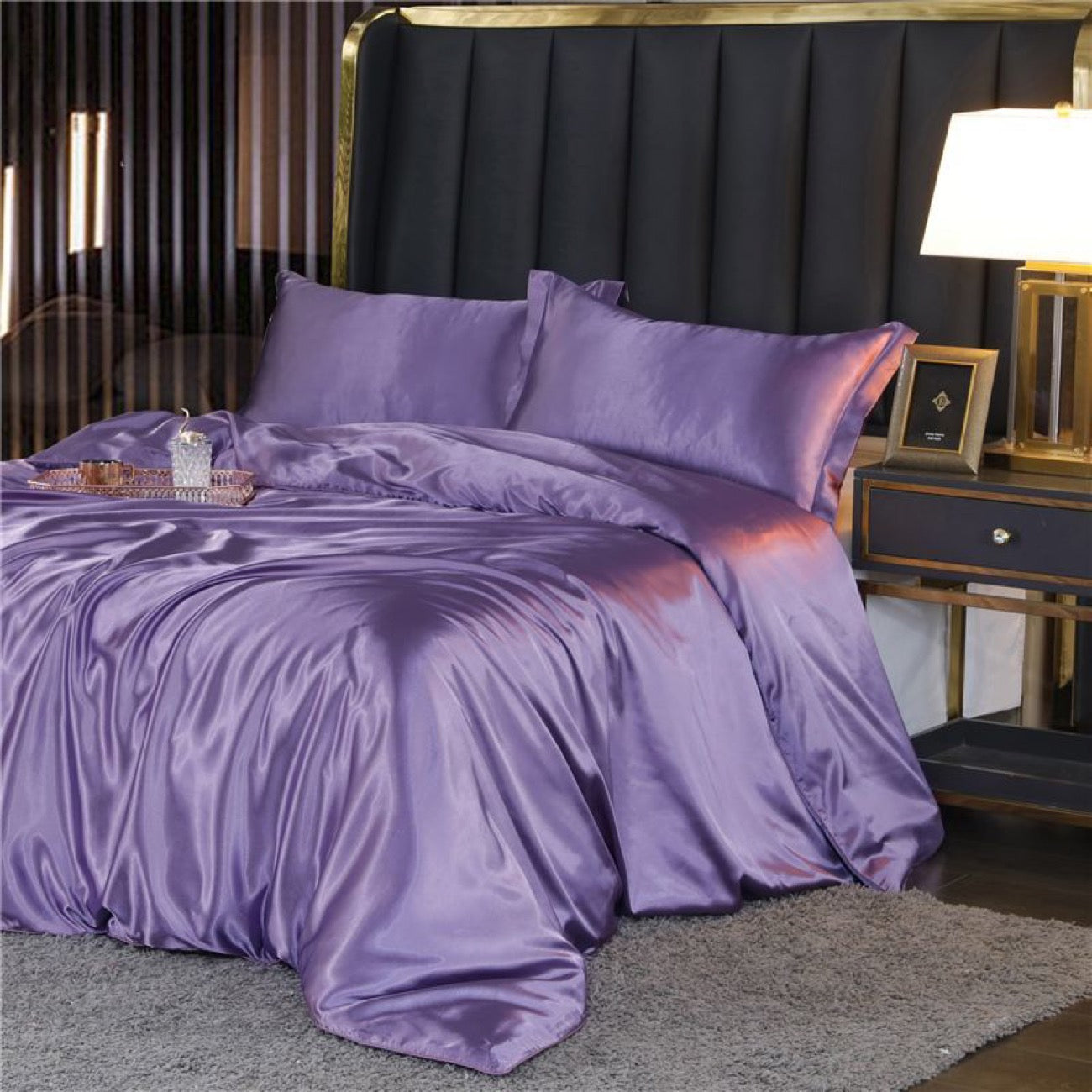 Luxury Mulberry Silk 4-Piece Bedding Set – Silk Duvet Cover, Fitted Sheet, Silk Bed Sheet, Skin-Friendly Sleep Essentials