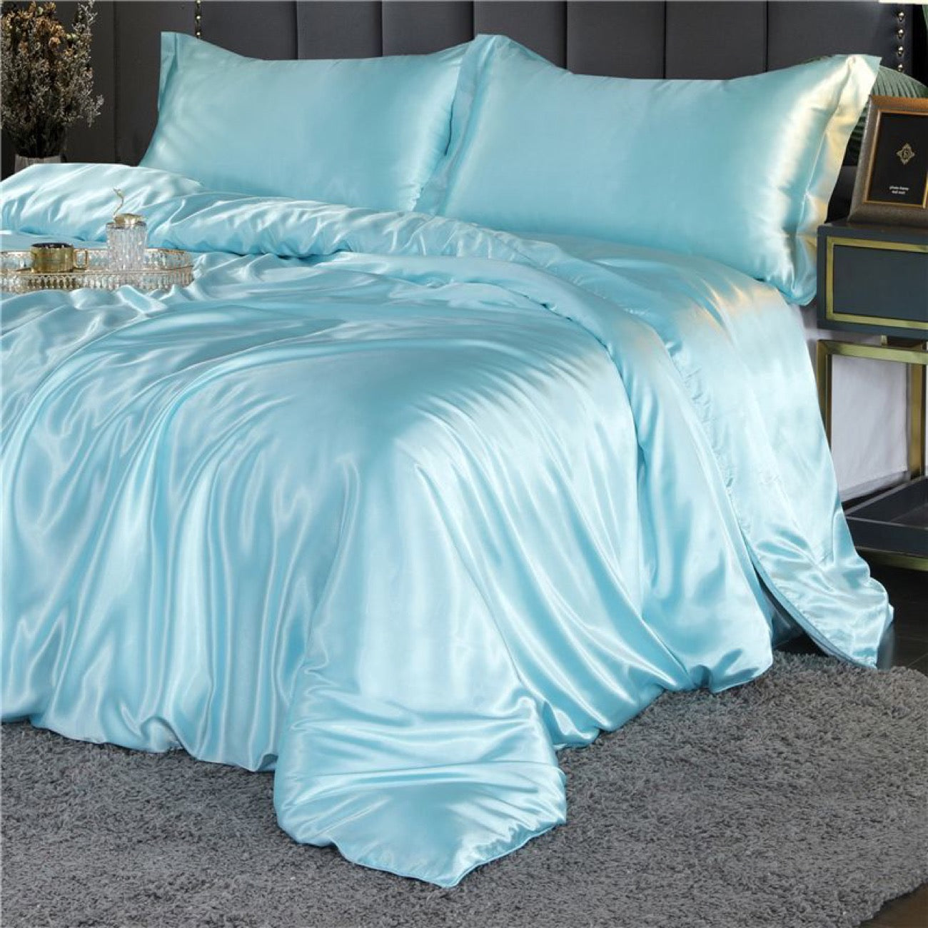 Luxury Mulberry Silk 4-Piece Bedding Set – Silk Duvet Cover, Fitted Sheet, Silk Bed Sheet, Skin-Friendly Sleep Essentials